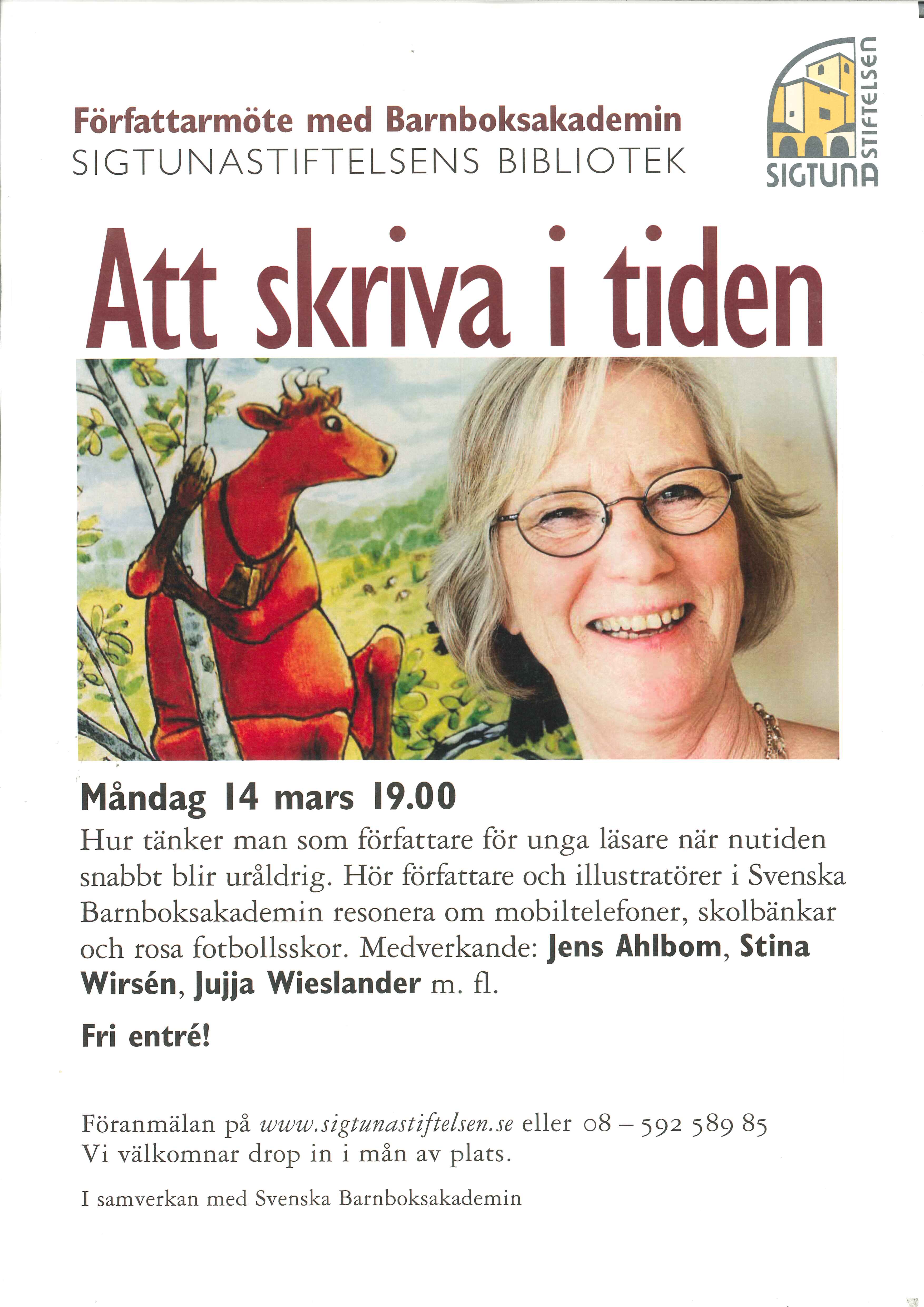 Att skriva i tiden - Svenska Barnboksakademin p&aring; Sigtunastiftelsens bibliotek